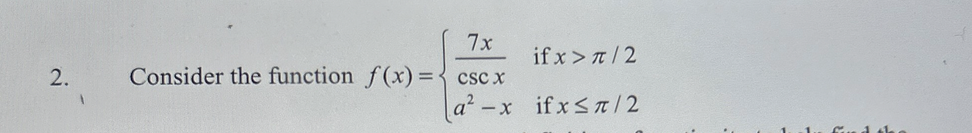 Solved Consider The Function 