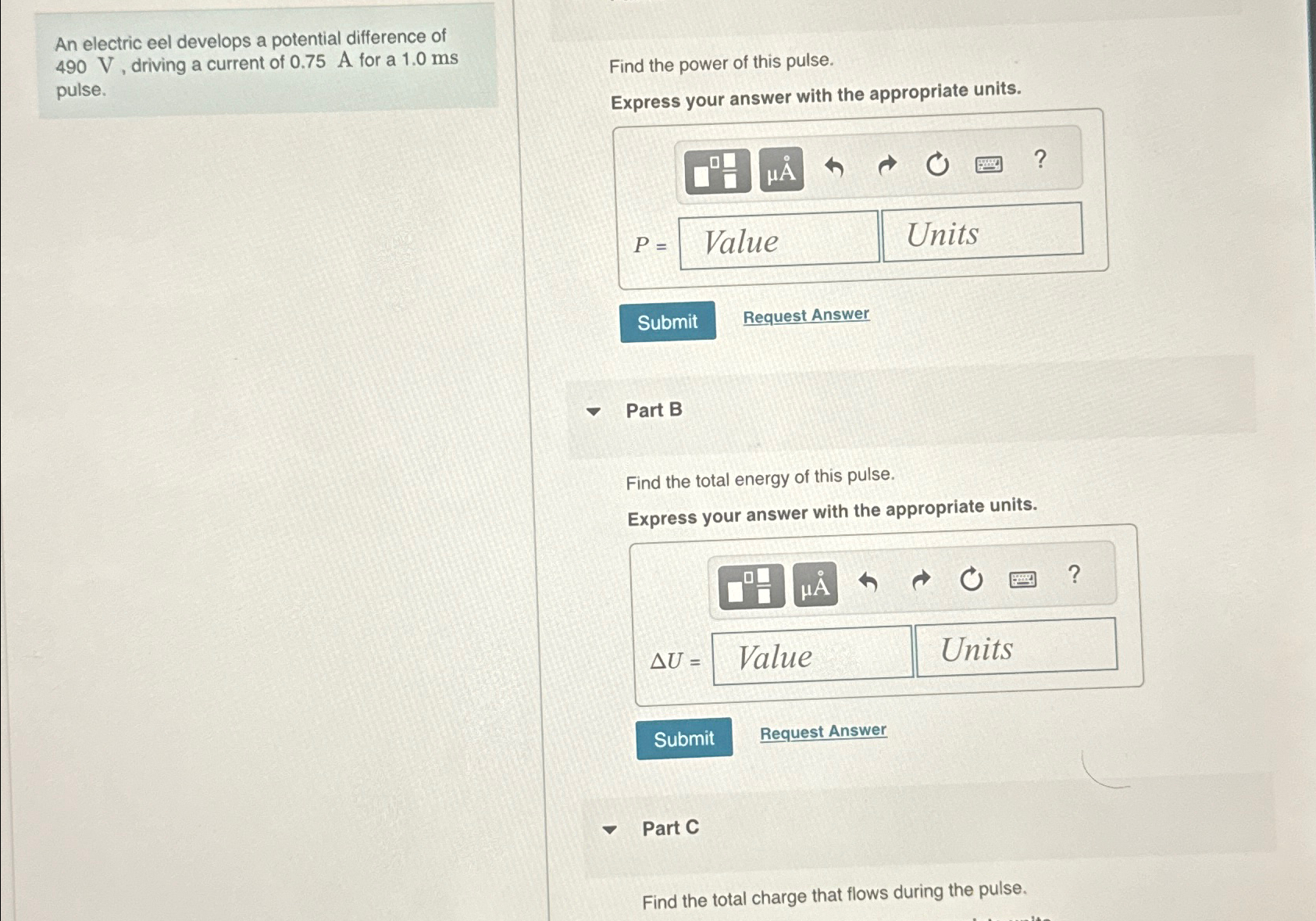 Solved An electric eel develops a potential difference of