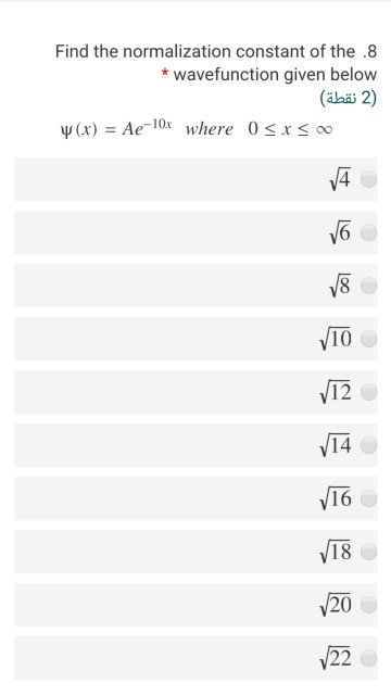 Solved Find the normalization constant of the .8 * | Chegg.com