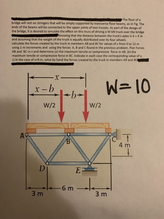 The floor of a bridge will rest on stringers that | Chegg.com