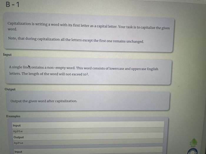 Solved B-1 Capitalization Is Writing A Word With Its First | Chegg.com