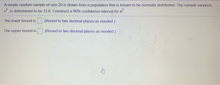 Solved a simple random sample of size 20 is drawn from a | Chegg.com