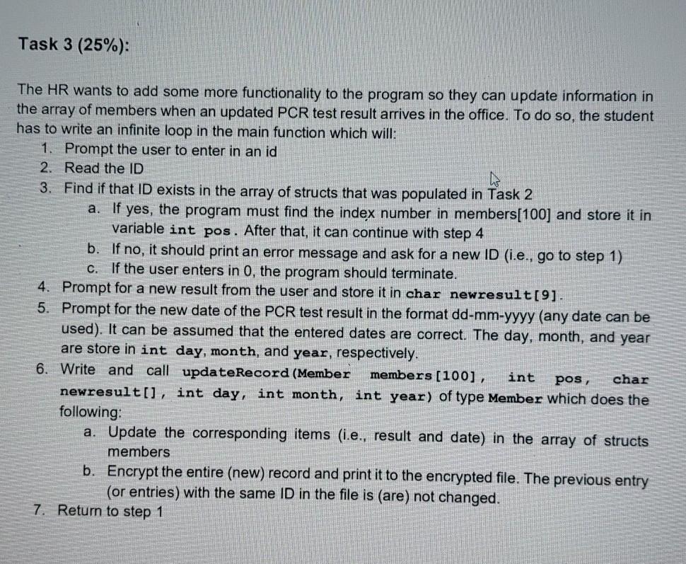 Task 3 (25%): The HR wants to add some more | Chegg.com