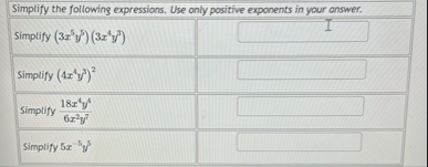 Solved Simplify the following expressions. Use only positive | Chegg.com