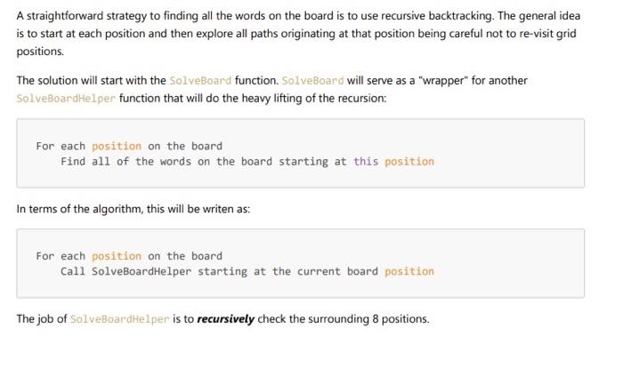 boggle test in c++ (dictionary done with prefix | Chegg.com