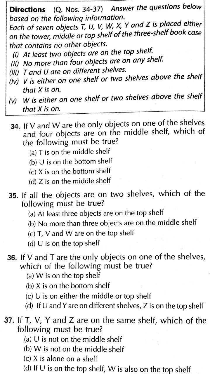 Solved Directions (Q. Nos. 34-37) Answer the questions below | Chegg.com