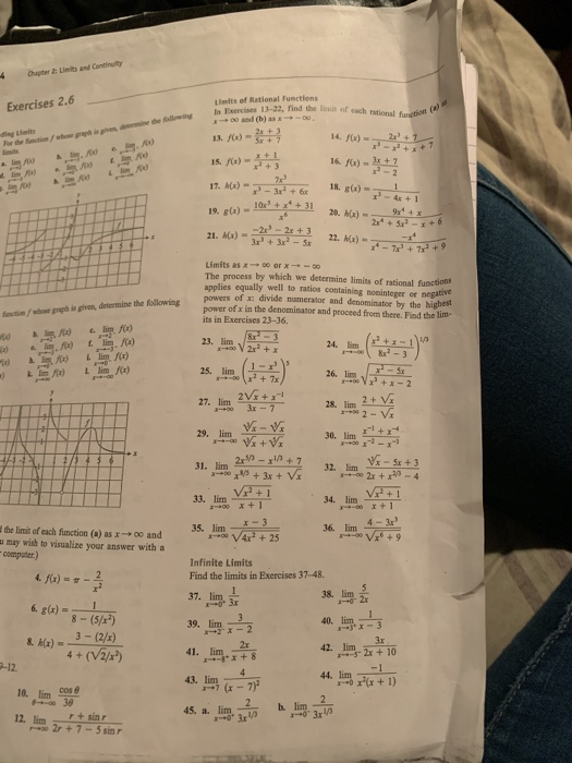 Solved Chapter s and Continuity Exercises 2.6 Limits of | Chegg.com