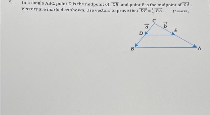 Solved 5. In triangle ABC, point D is the midpoint of CB and | Chegg.com