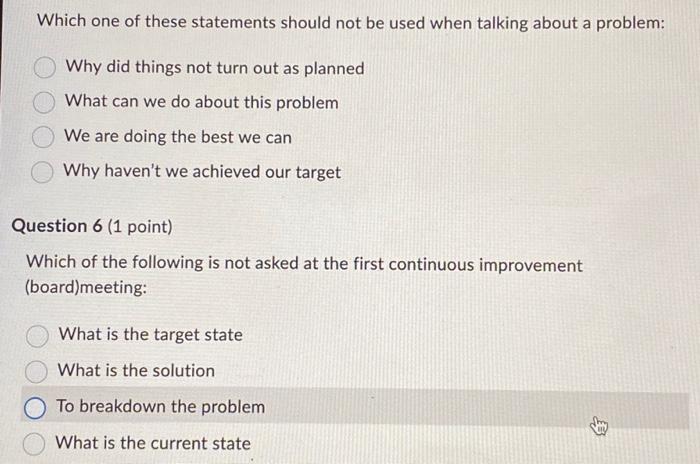 Solved Which one of these statements should not be used when | Chegg.com