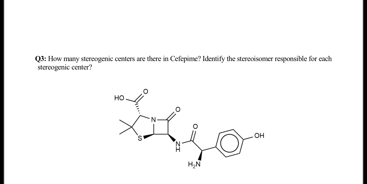 Solved Q3: How many stereogenic centers are there in | Chegg.com