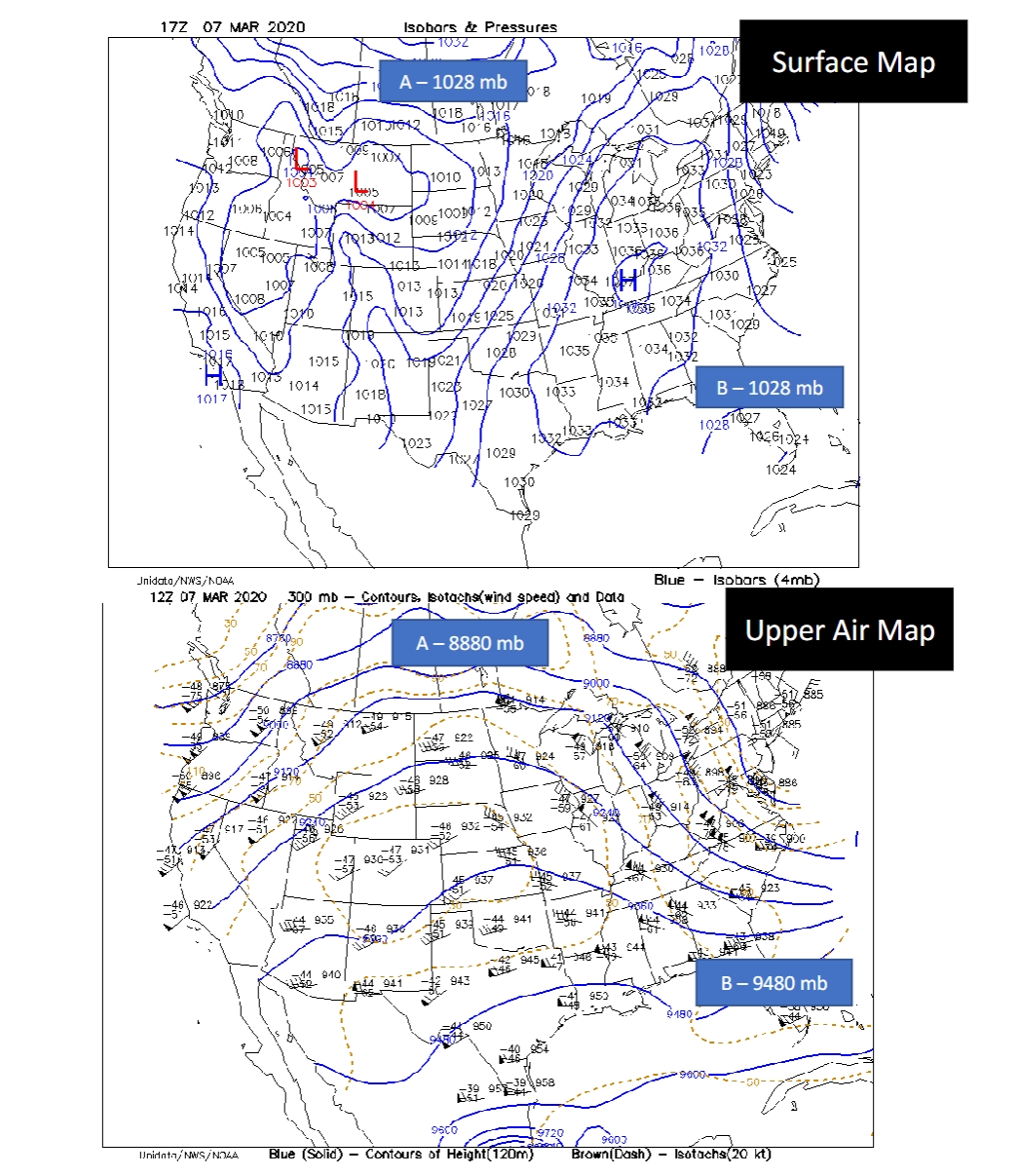 Solved 8. ﻿What is the difference between the upper air map | Chegg.com