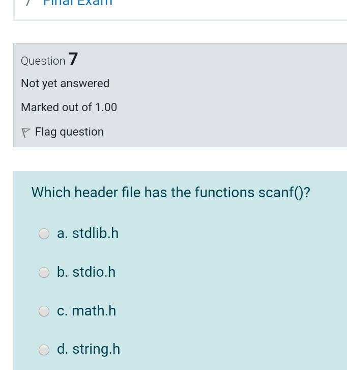 Solved Question 8 Not yet answered Marked out of 1.00 P Flag | Chegg.com