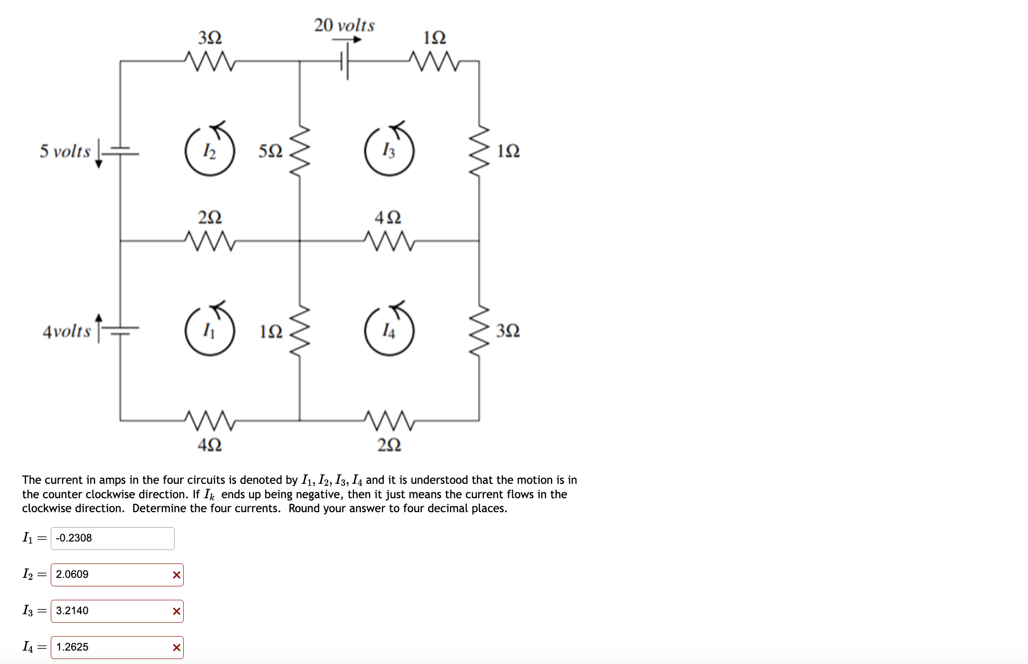 Solved The current in amps in the four circuits is denoted | Chegg.com