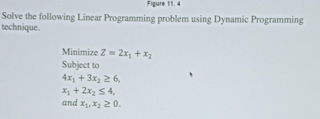 Solved Figure 11.4 Solve The Following Linear Programming | Chegg.com