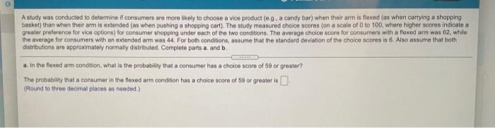 Solved A study was conducted to determine if consumers are | Chegg.com