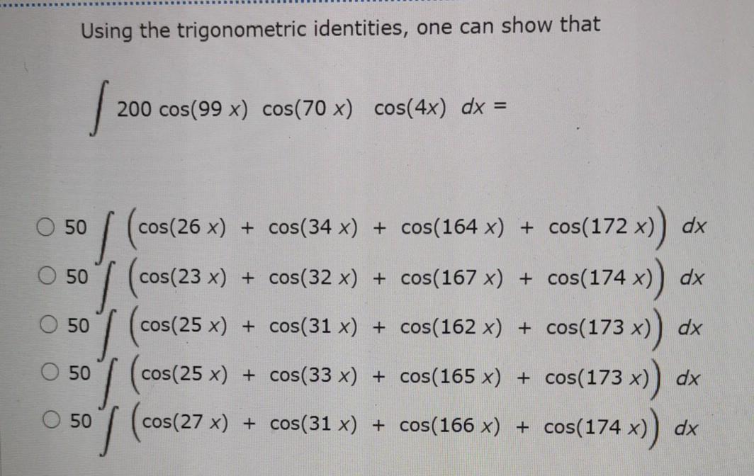 Solved Using the trigonometric identities, one can show that | Chegg.com