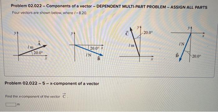 Solved Problem 02.022 - Components of a vector - DEPENDENT | Chegg.com