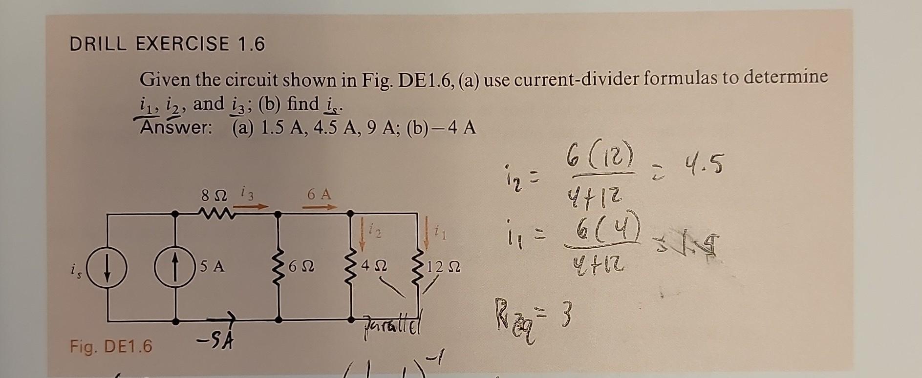 Solved Given The Circuit Shown In Fig. DE1.6, (a) Use | Chegg.com