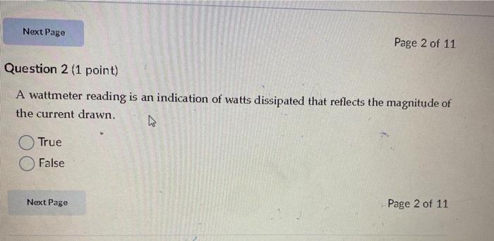 Solved Next Page Page 2 of 11 Question 2 (1 point) A | Chegg.com