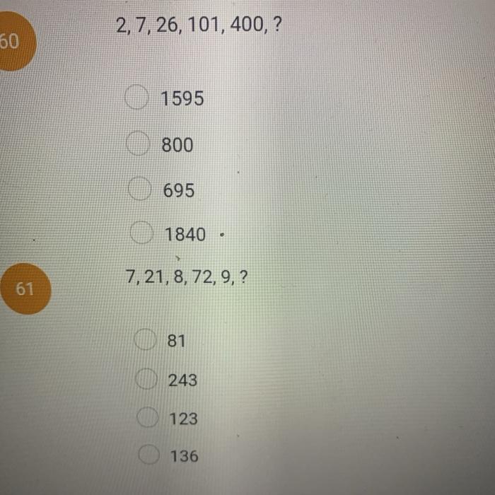 Solved Select The Option For That Continues The Pattern Chegg Com