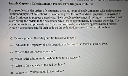 Solved Sample Capacity Calculation and Process Flow Diagram | Chegg.com
