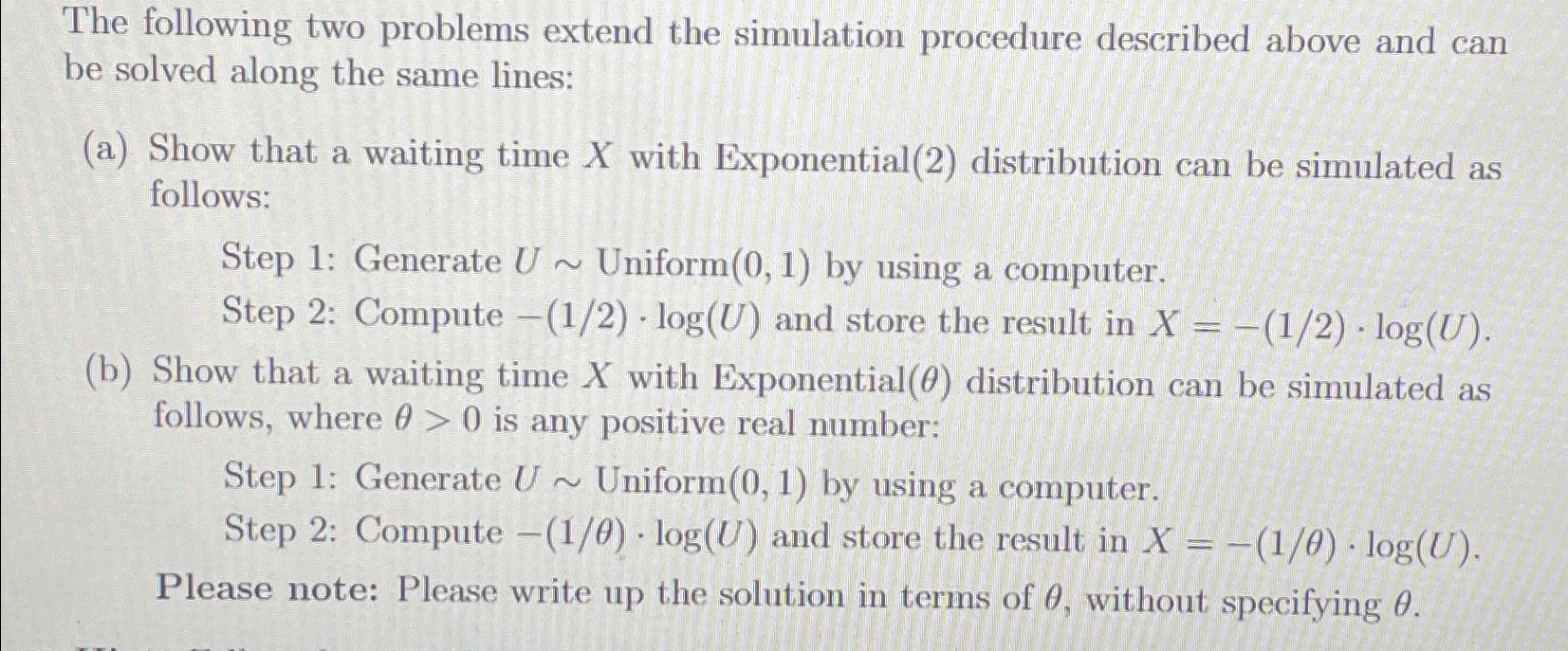 Solved The following two problems extend the simulation | Chegg.com