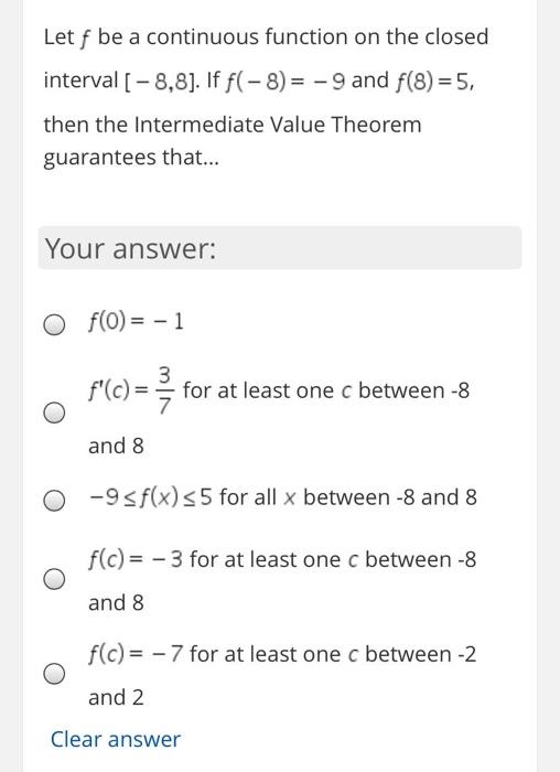 Solved Let f be a continuous function on the closed interval | Chegg.com