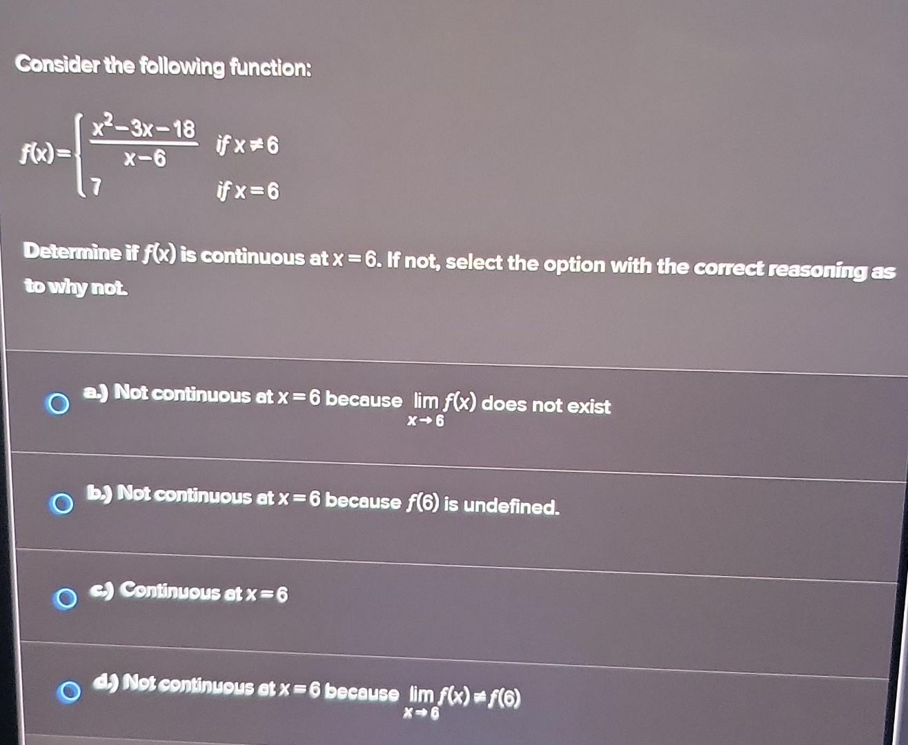 Solved Consider The Following Function F X {x−6x2−3x−187