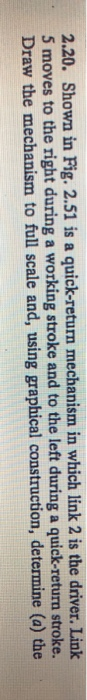 2.20. shown in fig. 2.51 is a quick-retum mechanism in which link 2 is the driver. link 5 moves to the right during a working