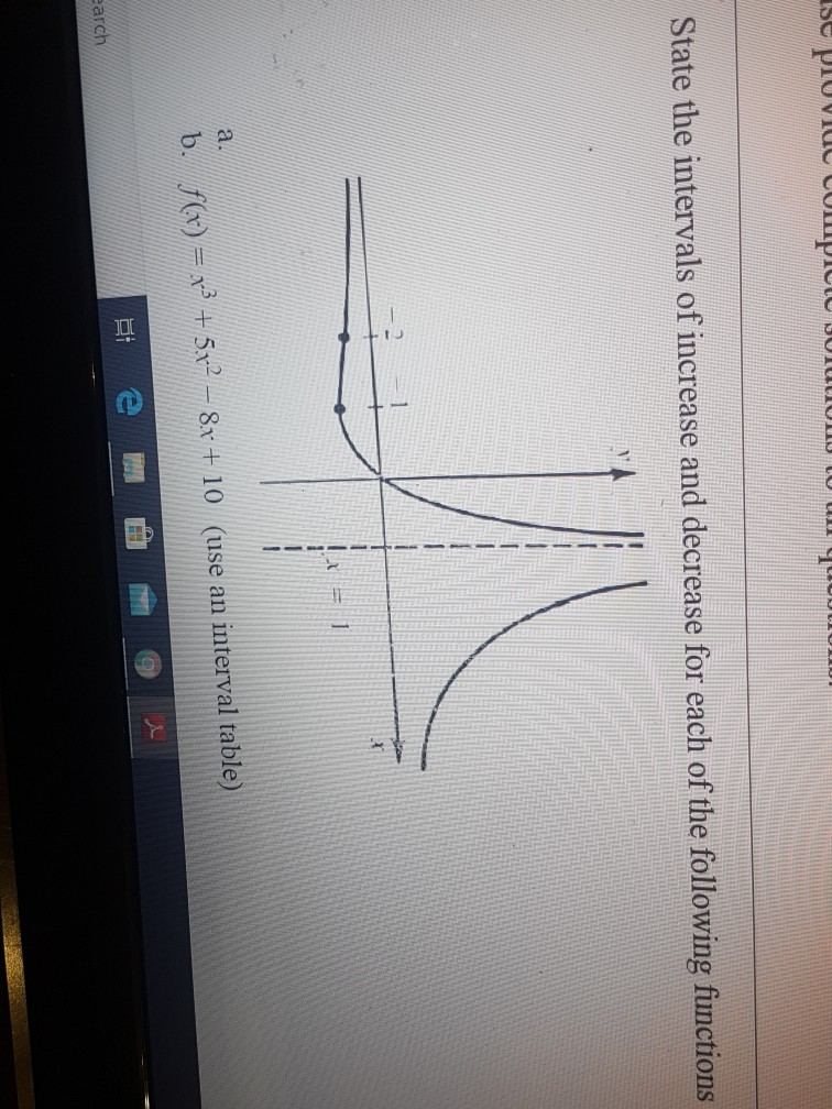 Solved State the intervals of increase and decrease for each | Chegg.com