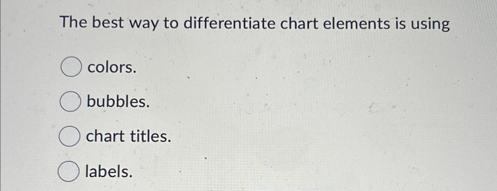 Solved The best way to differentiate chart elements is