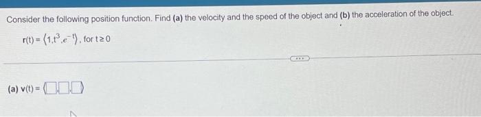 Solved Consider the following position function. Find (a) | Chegg.com