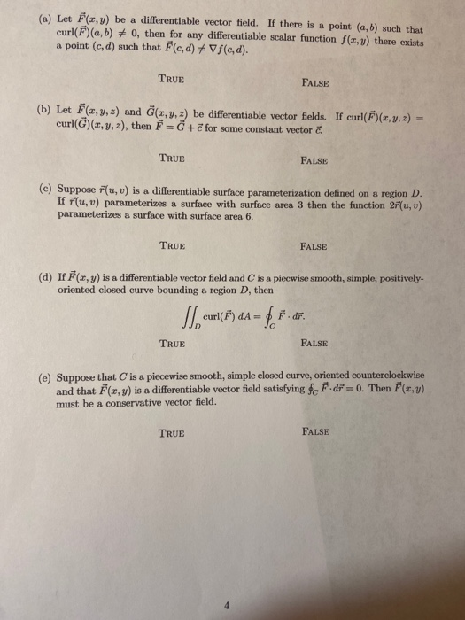 A Let F X Y Be A Differentiable Vector Field I Chegg Com