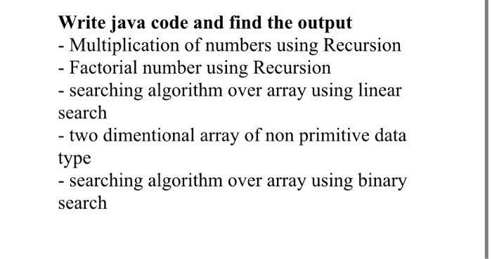 Solved Write java code and find the output - Multiplication | Chegg.com