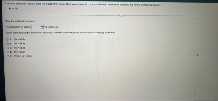 Solved A binomial probability is given. Write the | Chegg.com