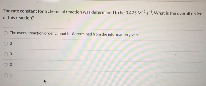 Solved The rate constant for a chemical reaction was | Chegg.com
