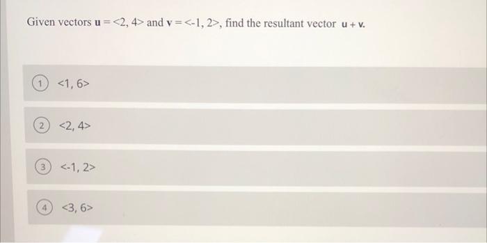 Solved Given Vectors U = And V= , Find The | Chegg.com