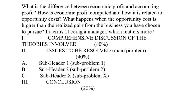 Solved What is the difference between economic profit and | Chegg.com