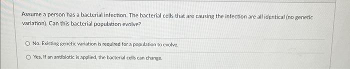 [Solved]: Assume a person has a bacterial infection. The ba