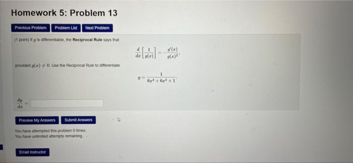 Solved Homework 5: Problem 13 Previous Problem Problem List | Chegg.com