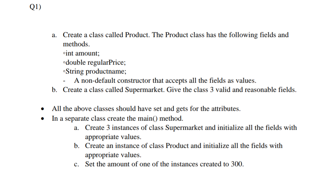 Solved a. Create a class called Product. The Product class | Chegg.com