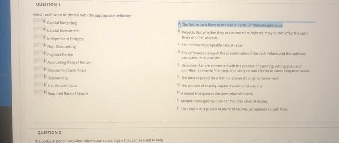 Solved Match each word ar phrase with the appropriate | Chegg.com