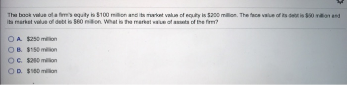 the book value of a firm's equity is equal to