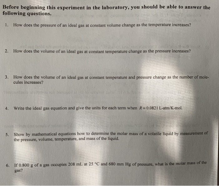 Before Beginning This Experiment In The Laboratory Chegg Before Beginning This Experiment In The Laboratory Chegg