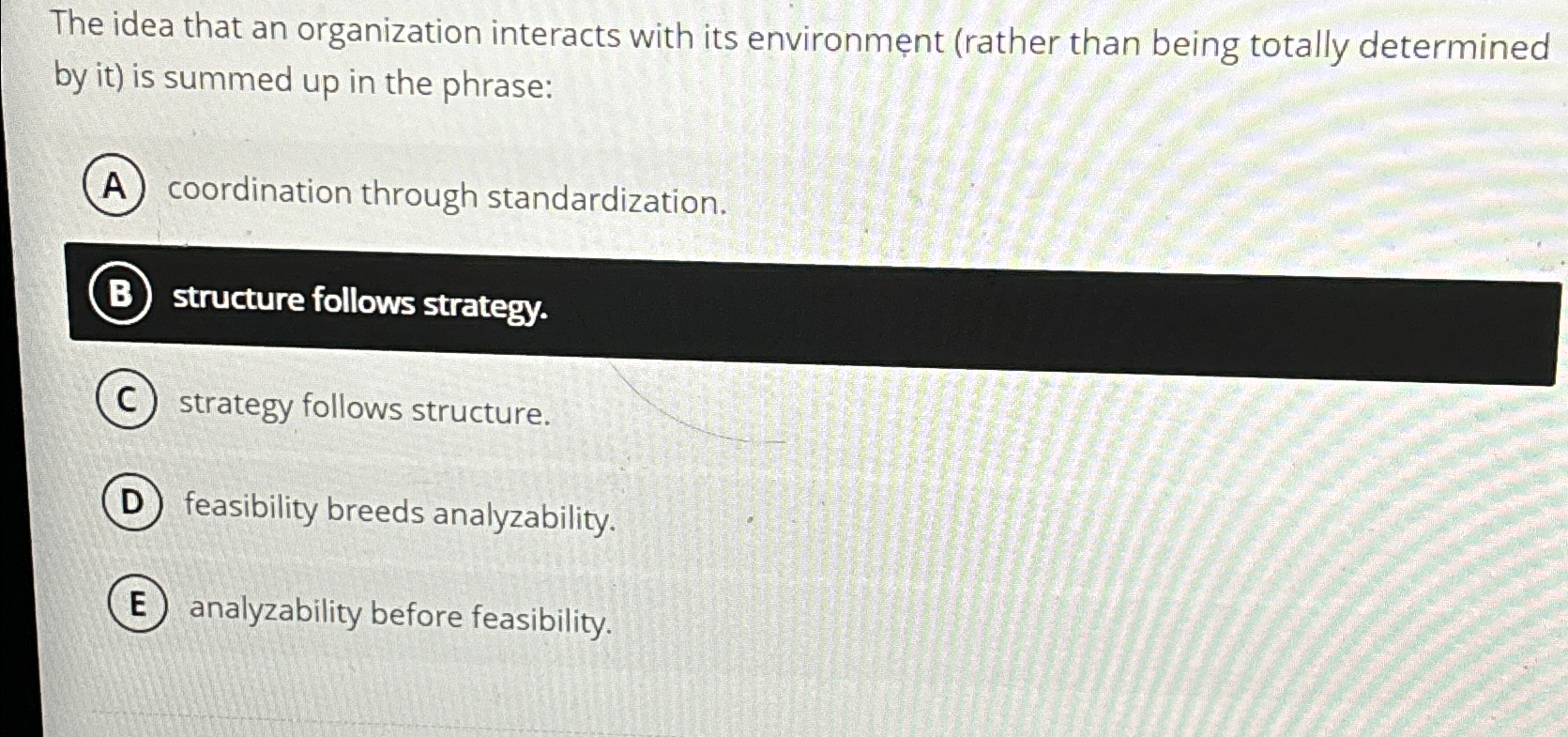 Solved The idea that an organization interacts with its | Chegg.com