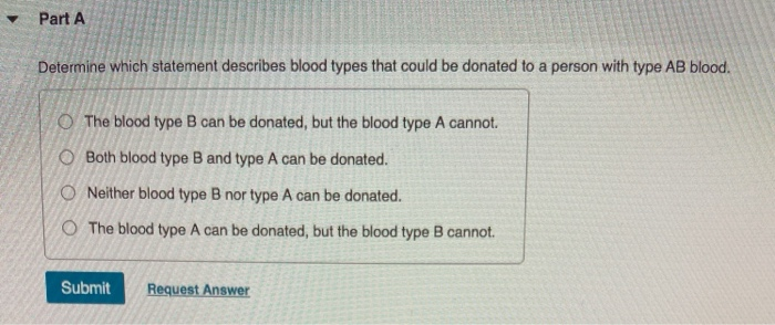 Solved Part A Determine Which Statement Describes Blood 