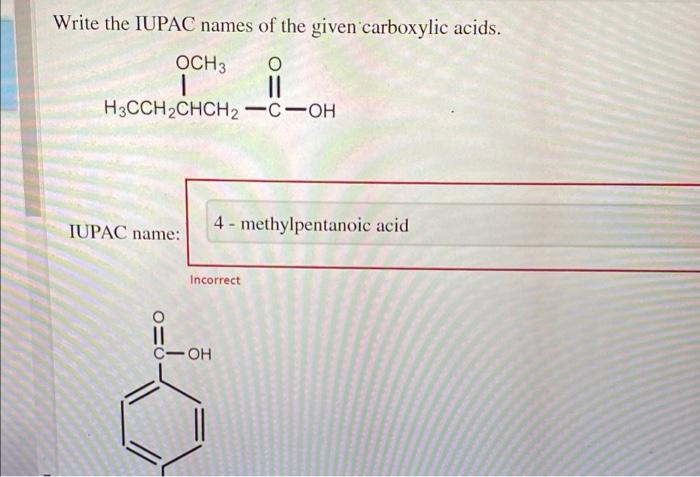 Solved Write The Iupac Names Of The Given Carboxylic Acids