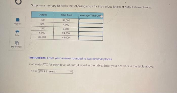 Solved Suppose A Monopolist Faces The Following Costs For | Chegg.com