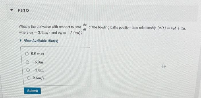Solved What is the derivative with respect to time dtdx of | Chegg.com
