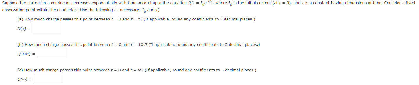 Solved Suppose the current in a conductor decreases | Chegg.com